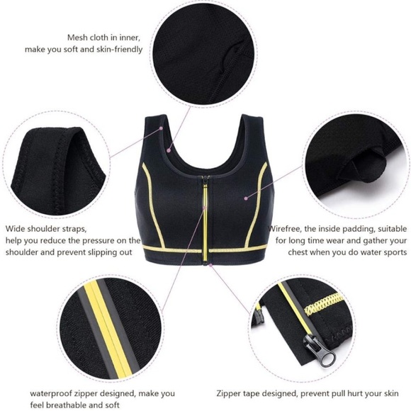 Neoprene Full Zip Scuba Top with Removable Pads - Picture 7 of 11
